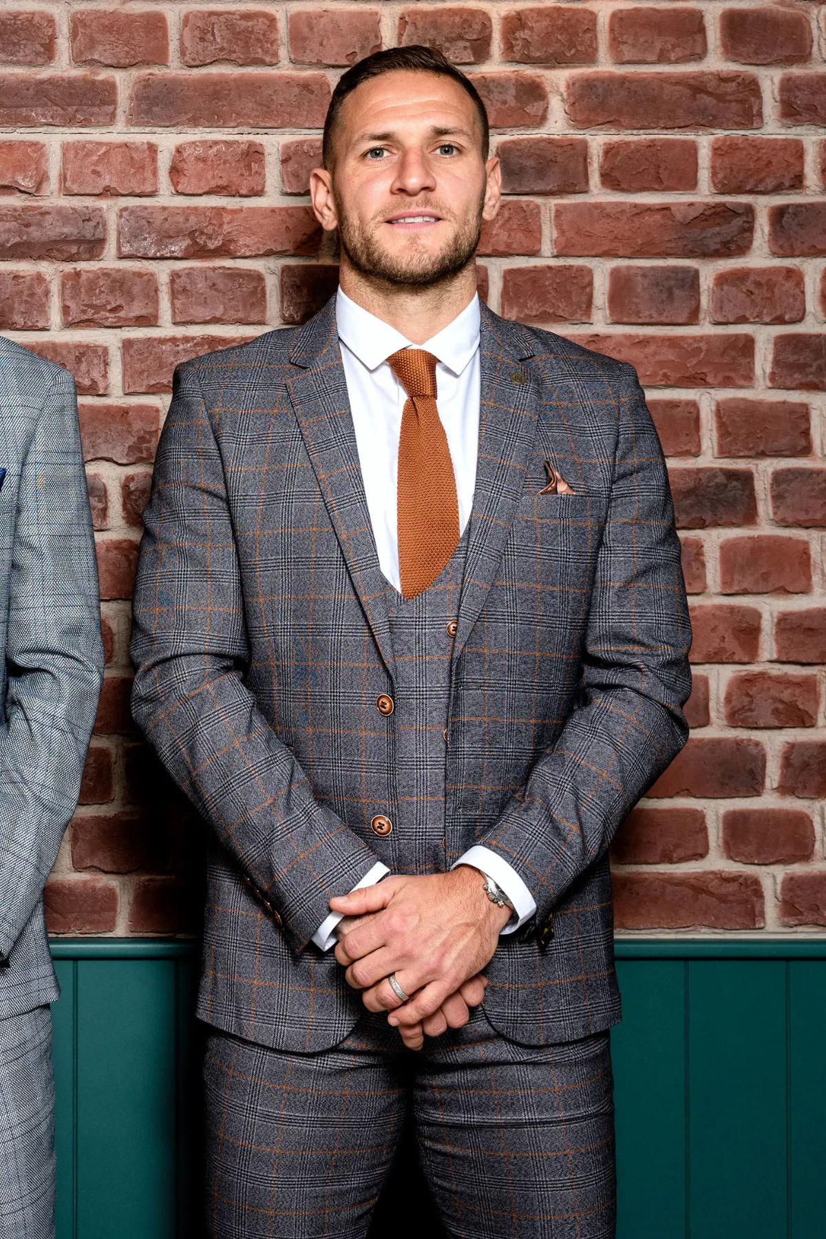 The Sheffield Utd Collection - Billy Sharp in Jenson Grey Check Suit