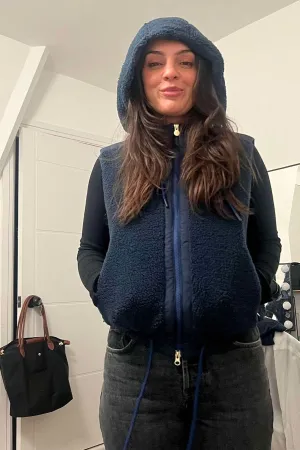 Toggi Gilet Brooks Sherpa fleece  Hooded in Navy Brooks Navy