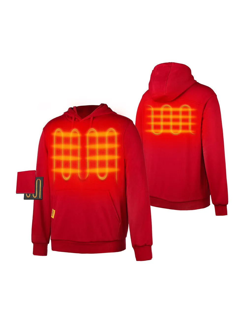 Unisex Heated Pullover Hoodie with Heating on Chests (Apparel Only)