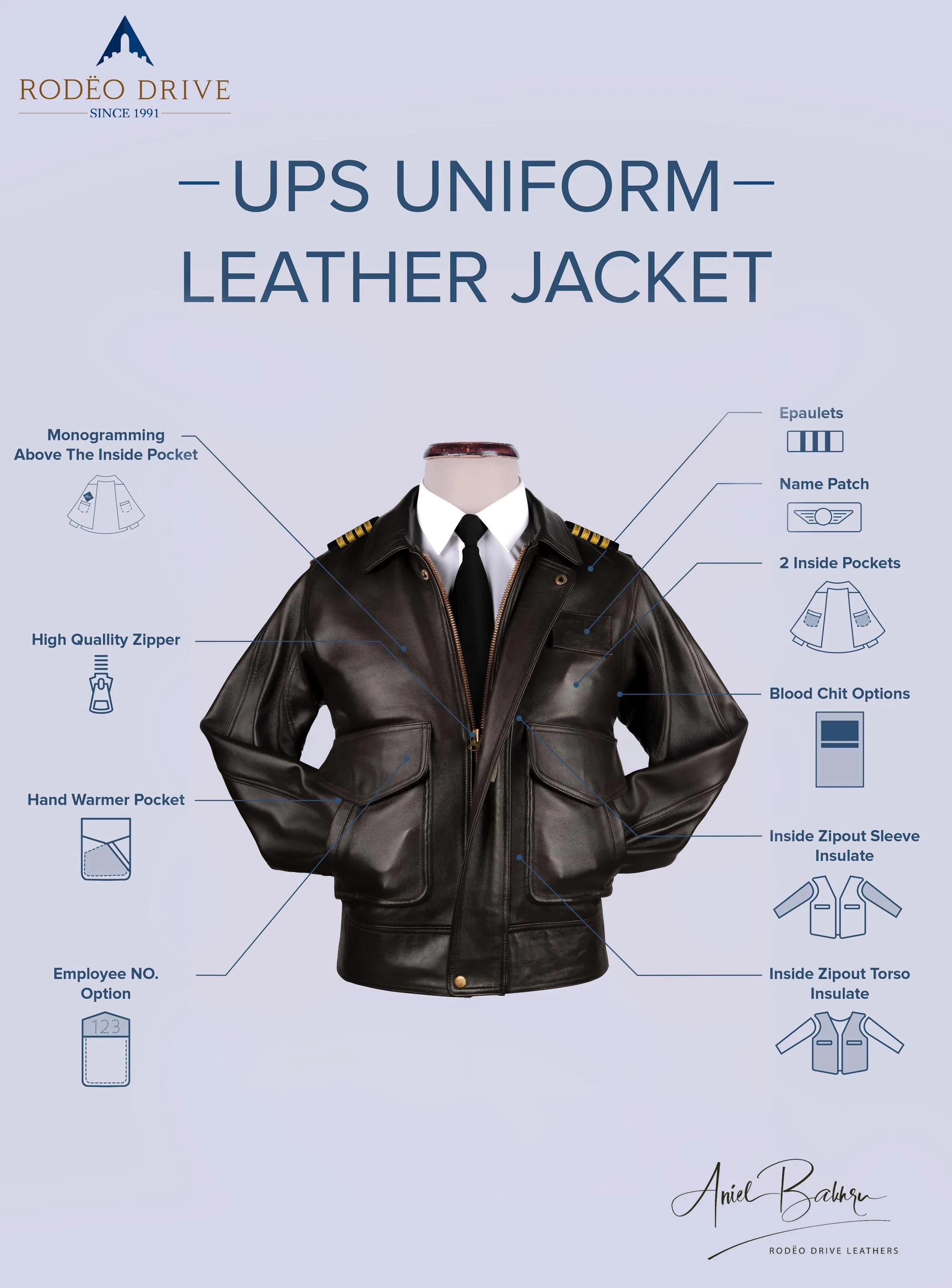 UPS BROWN UNIFORM LEATHER JACKETS WOMEN