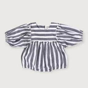 VIV Sasha Blue Stripe Puff Sleeve Bubble