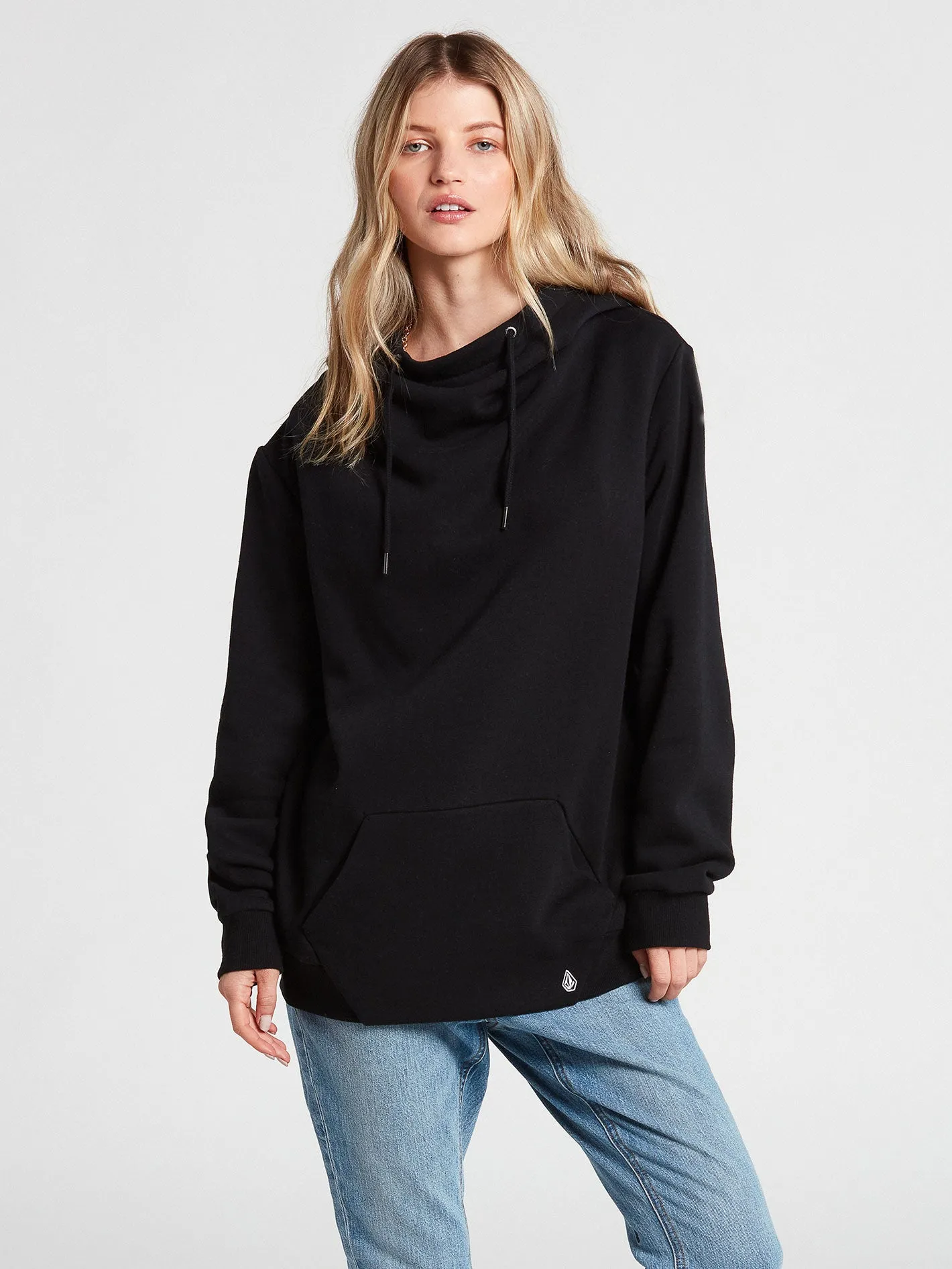 Walk On By High Neck Hoodie - Black