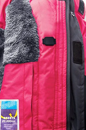 Wantdo Women's Waterproof Mountain Jacket Fleece Ski Jacket US S  Rose Red Small