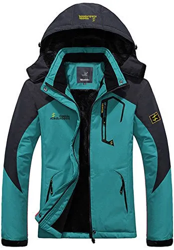 Wantdo Women's Waterproof Mountain Jacket Fleece Windproof Ski Jacket US XL  Moonblue X-Large