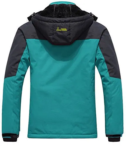 Wantdo Women's Waterproof Mountain Jacket Fleece Windproof Ski Jacket US XL  Moonblue X-Large