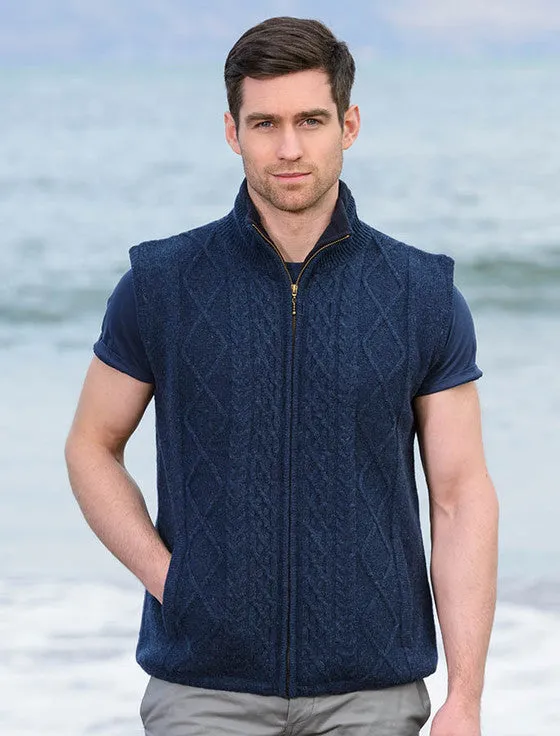 Windproof Aran Style Bodywarmer - Nightshade