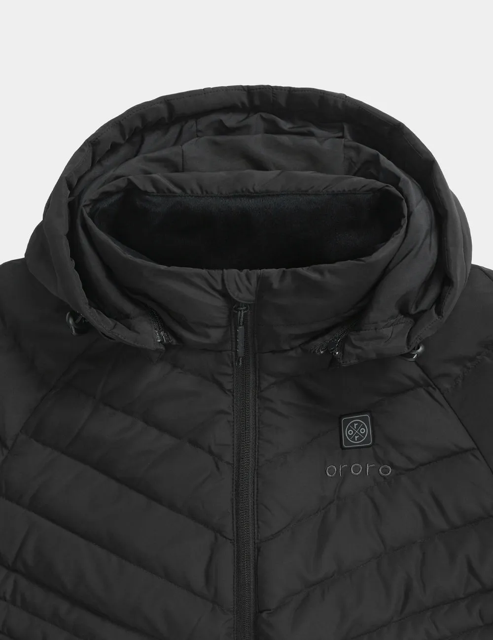 Women's Heated Down Jacket - Black/White