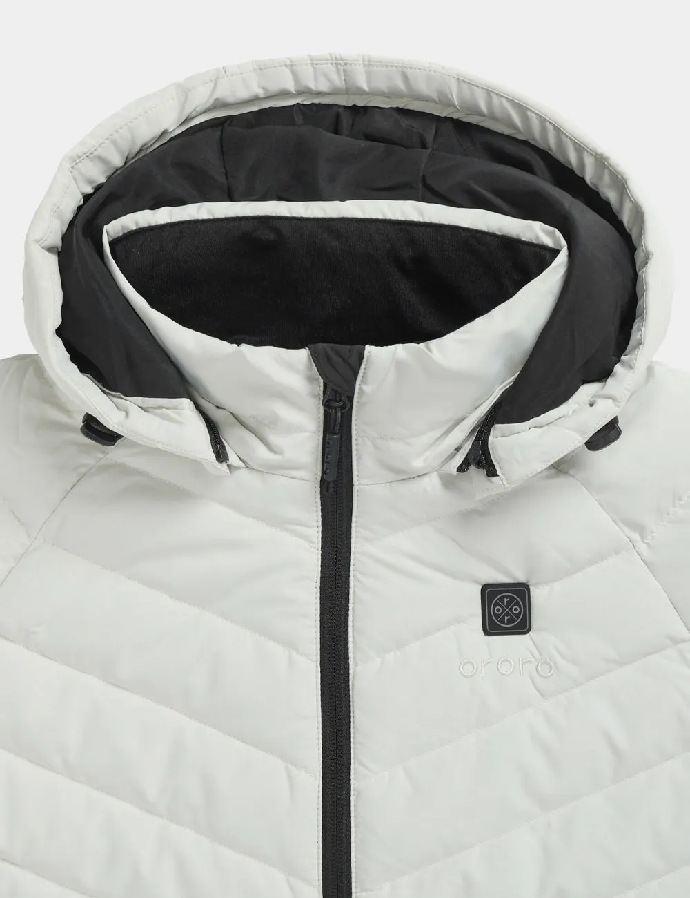 Women's Heated Down Jacket - Black/White