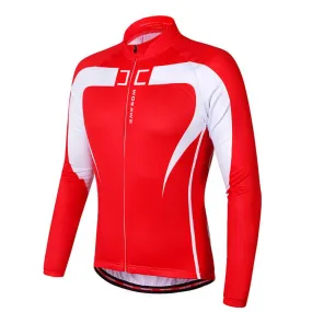 WOSAWE Comfortable Red Long Sleeve Cycling Jersey