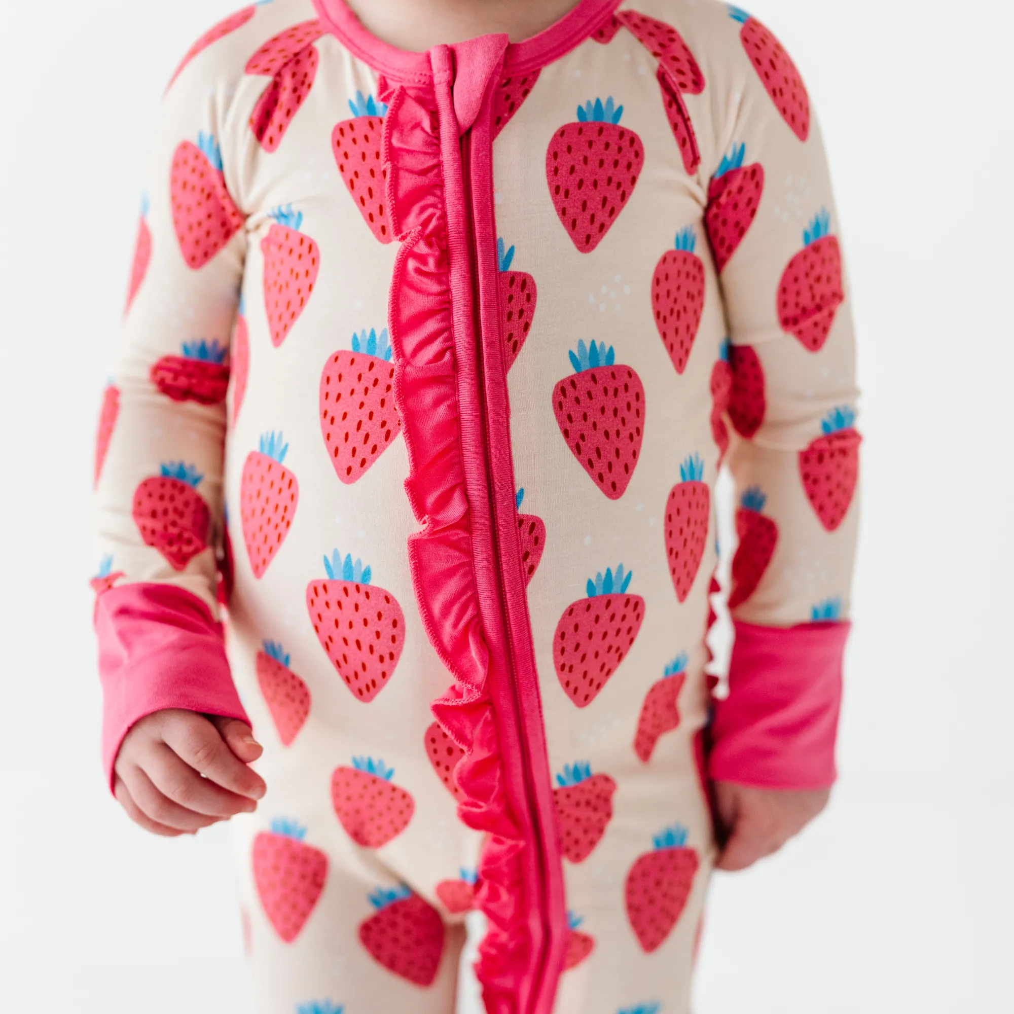 You're My Jam Strawberry Convertible Footies with Ruffle