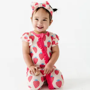 You're My Jam Strawberry Short Sleeve Ruffle Romper