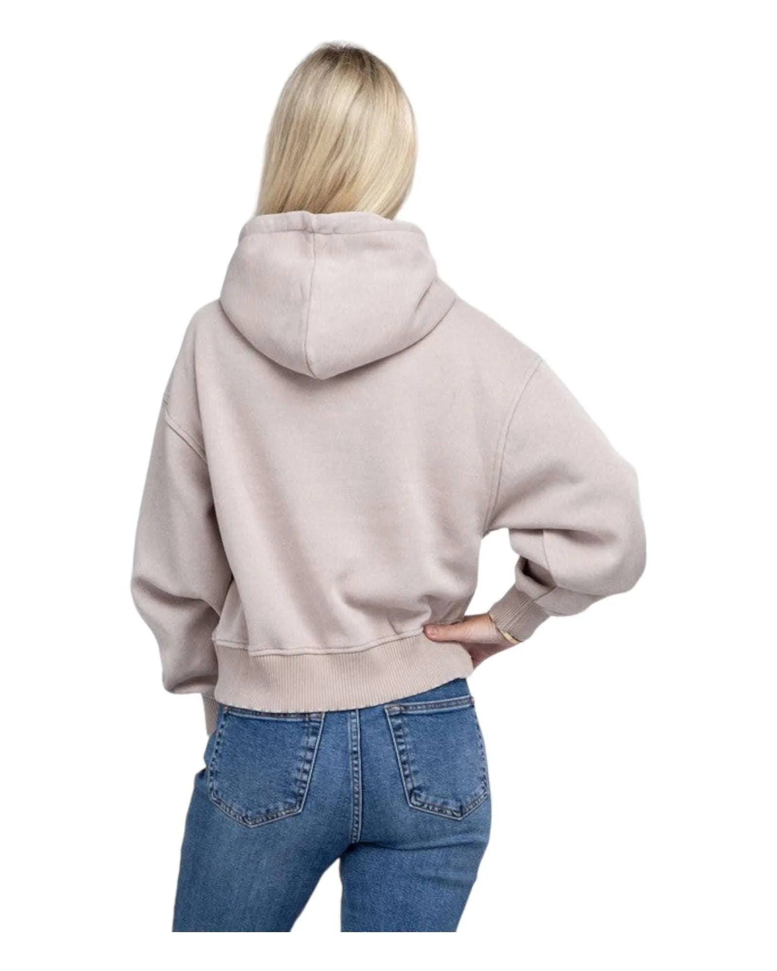 Zenana Acid Washed Cropped Hoodie